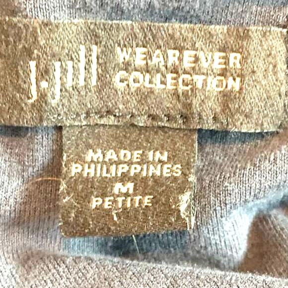 J.Jill Gray Midi Dress M Petite Wearever Collection A-Line Stretch Shift Full - Picture 3 of 6